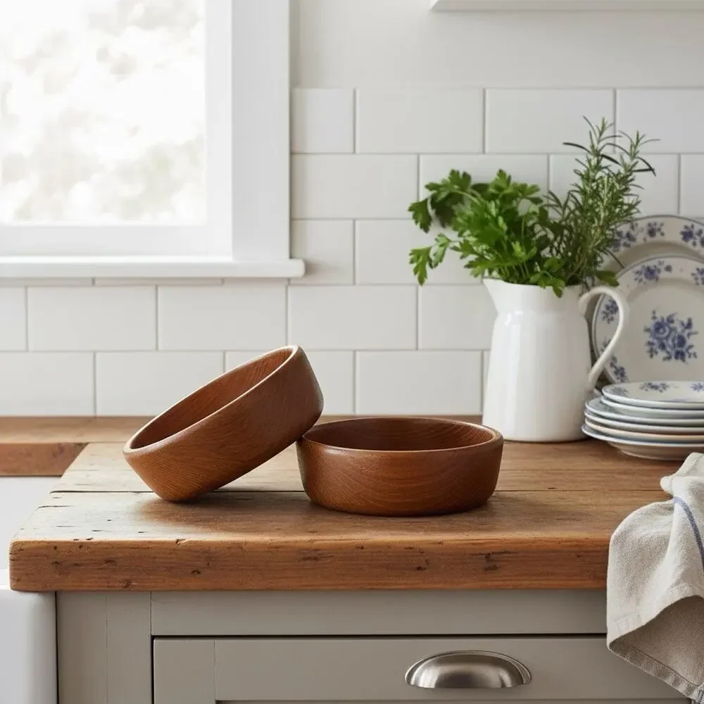 Rustic Wooden Bowls Small Snack Bowls Set of 2